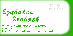 szabolcs kroboth business card